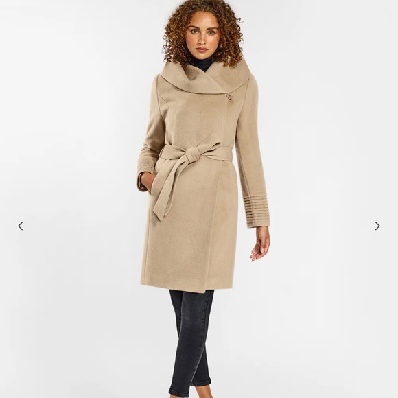 Baby Alpaca Mid Length Hooded Wrap Coat - Picture 2 of 4